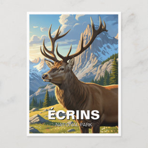 Deer in Écrins National Park France Travel Postcard