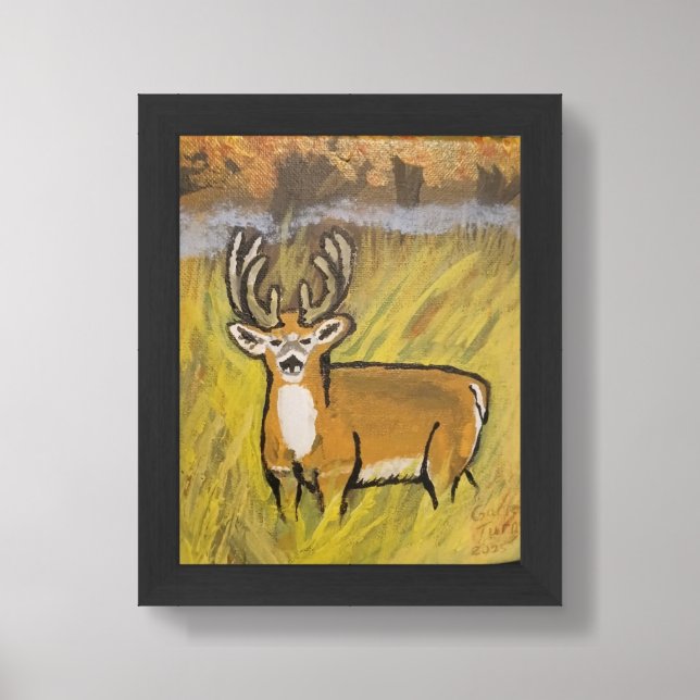 Deer in Fall Framed Art (Framed Front)