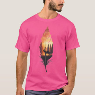 Deer In Feather Active T-Shirt