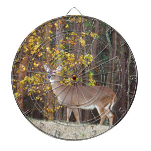 Deer in Front of Yellow Autumn Tree Dart Board