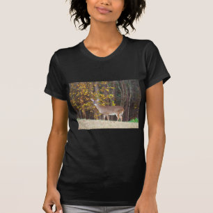 Deer in Front of Yellow Autumn Tree T-Shirt