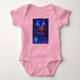Deer in Headphones, Author Natasha Us Baby Bodysuit