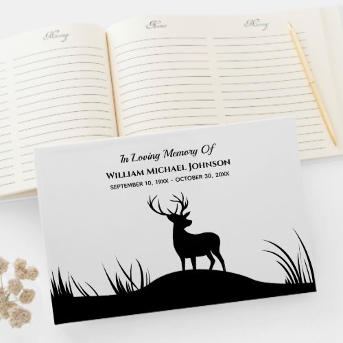 Deer In Loving Memory Remembrance Funeral Memorial Guest Book