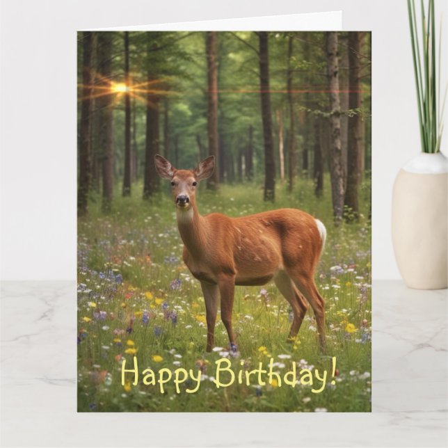 Deer in Magical Forest Card (Front)