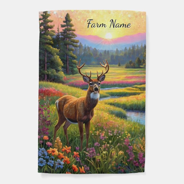 Deer in Meadow Garden Flag (Front)
