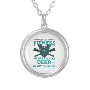 Deer In My Freezer - hunting lover Silver Plated Necklace