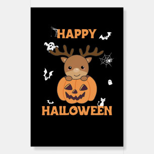 Deer In Pumpkin Cute Deer Happy Halloween Foam Board