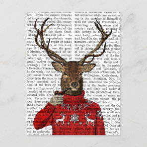 Deer in Ski Sweater 2 Postcard