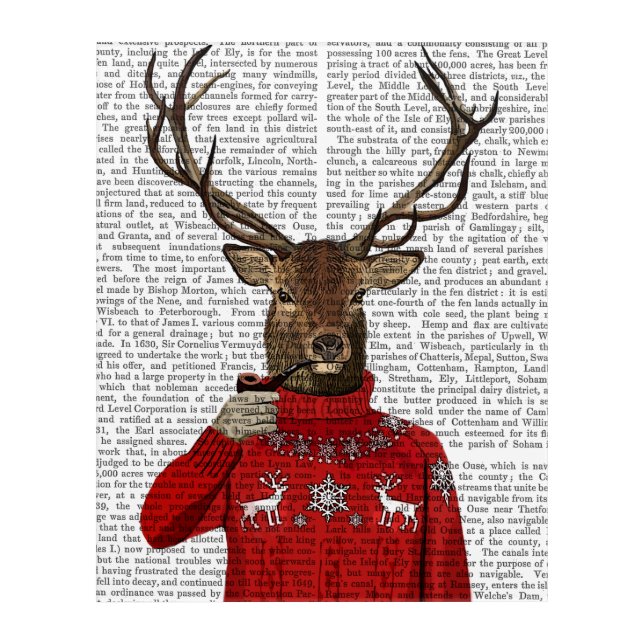 Deer in Ski Sweater Acrylic Print (Front)