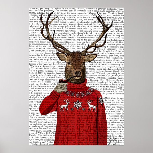 Deer in Ski Sweater Poster (Front)