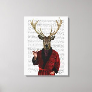 Deer in Smoking Jacket Canvas Print