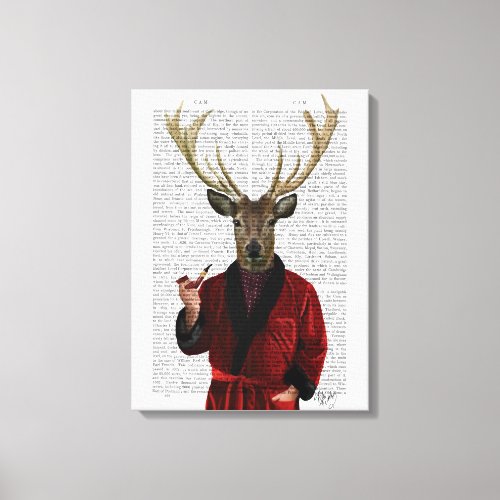 Deer in Smoking Jacket Canvas Print