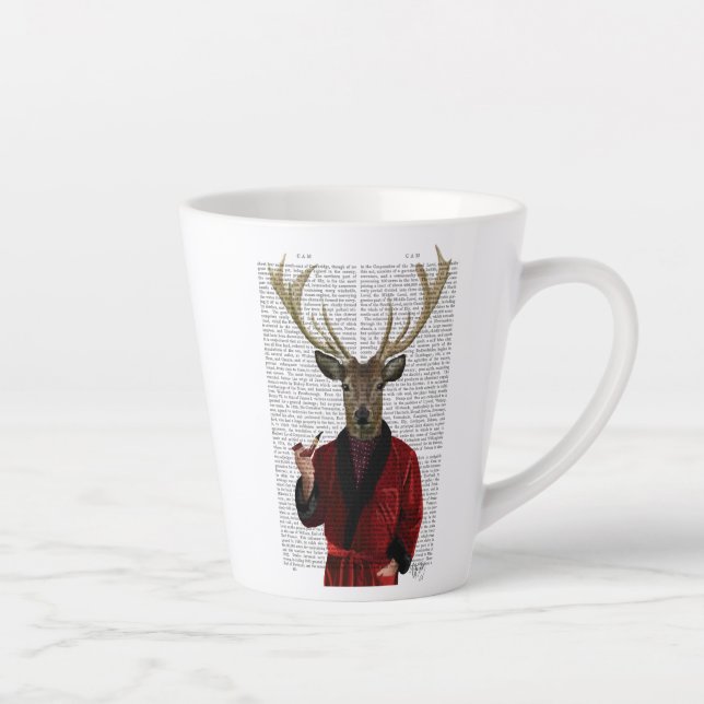 Deer in Smoking Jacket Latte Mug (Right)