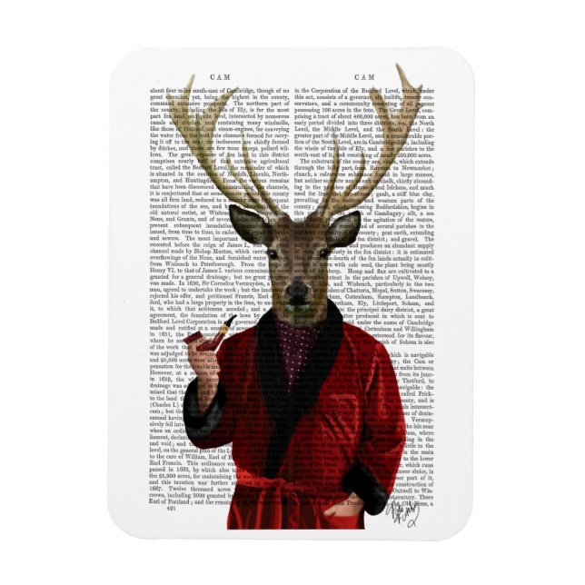 Deer in Smoking Jacket Magnet (Vertical)