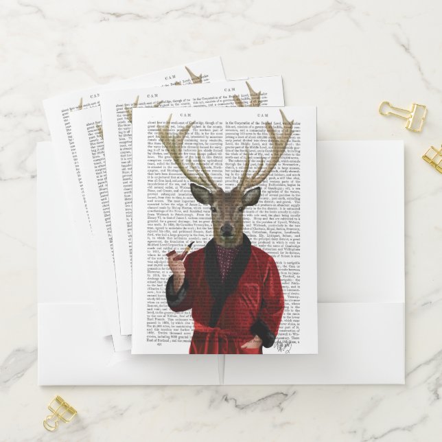 Deer in Smoking Jacket Pocket Folder (In Situ)