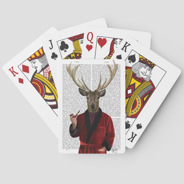 Deer in Smoking Jacket Poker Cards (Back)