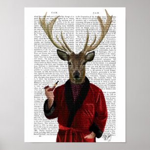 Deer in Smoking Jacket Poster