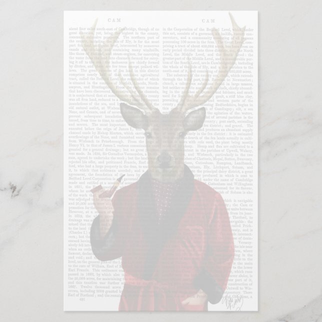 Deer in Smoking Jacket Stationery (Front)
