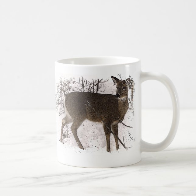 Deer in Snow Coffee Mug (Right)