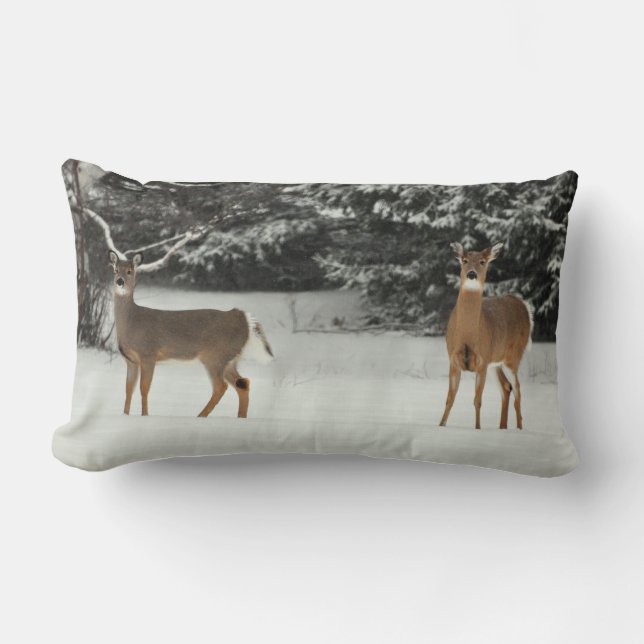 Deer in Snow Pillow (Front)