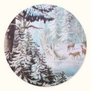 Deer in Snow Sticker