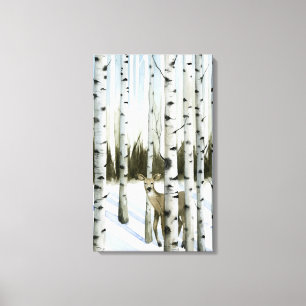 Deer in Snowfall Canvas Print