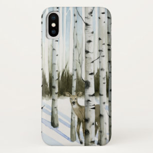 Deer in Snowfall iPhone X Case