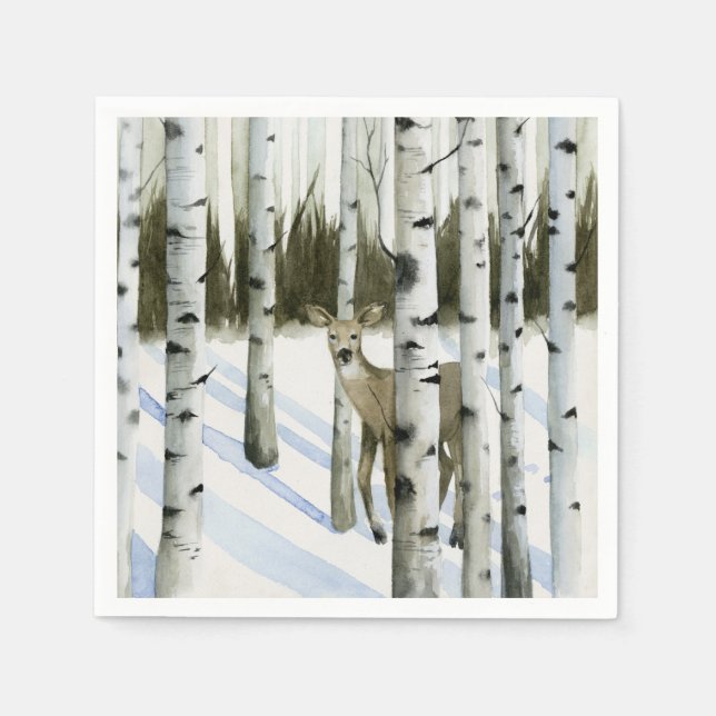 Deer in Snowfall Napkins (Front)