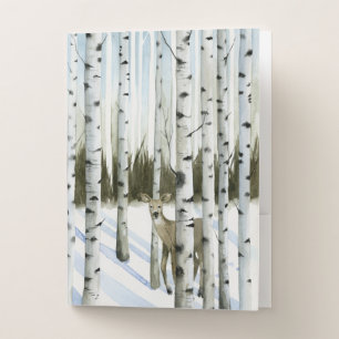 Deer in Snowfall Pocket Folder