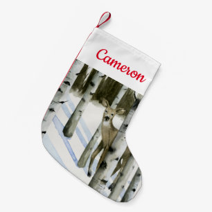 Deer in Snowfall Small Christmas Stocking