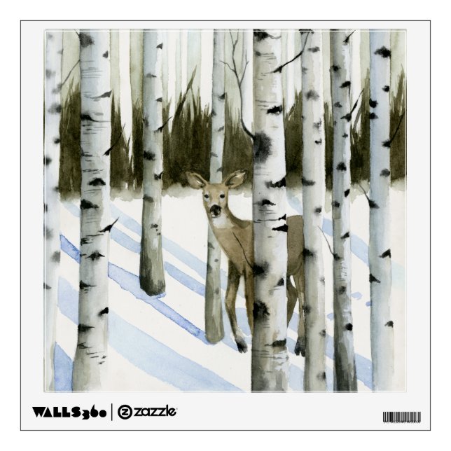 Deer in Snowfall Wall Decal (Front)