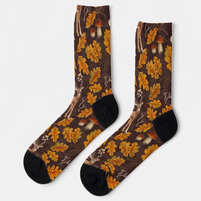 Deer in the autumnal forest 2 socks (Left)