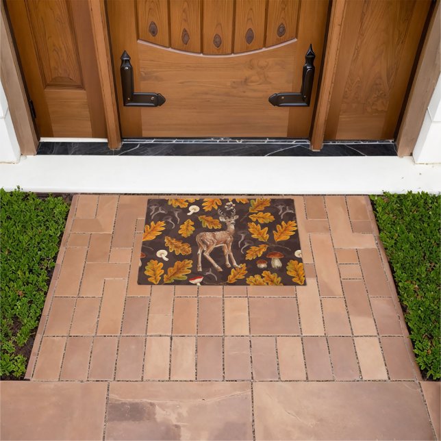 Deer in the autumnal forest doormat (Outdoor)