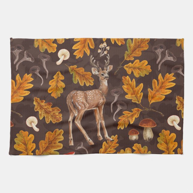 Deer in the autumnal forest kitchen towel (Horizontal)