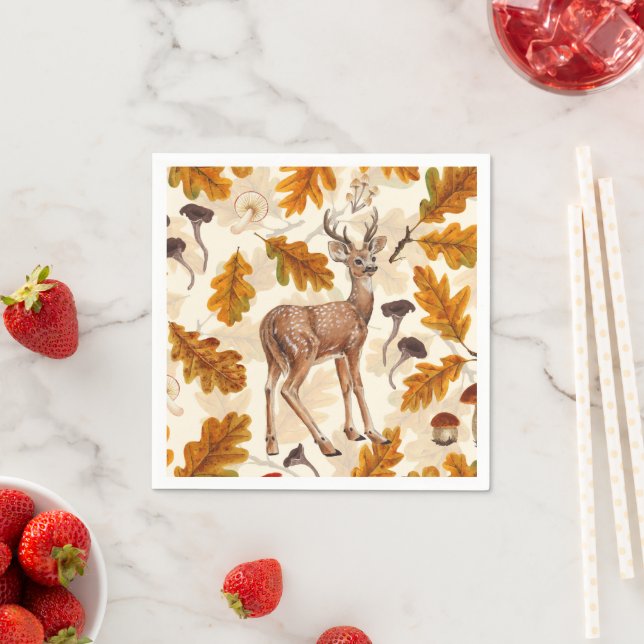 Deer in the autumnal forest napkins (Insitu)
