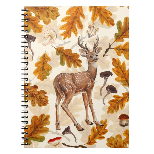 Deer in the autumnal forest notebook (Front)