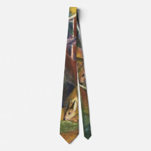 Deer in the Forest by Franz Marc, Vintage Fine Art Neck Tie