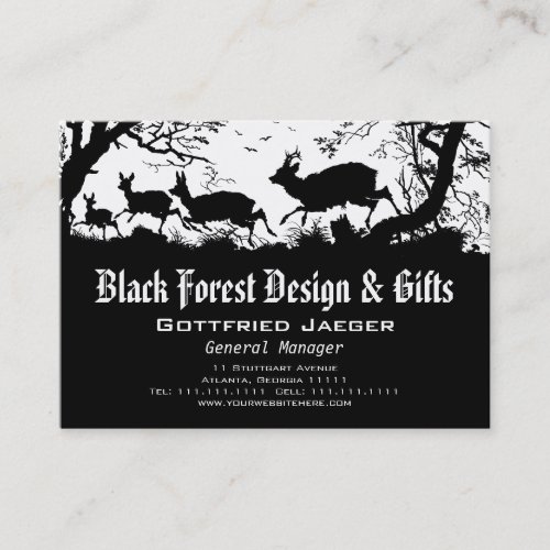 Deer in the Forest German Style Business Card