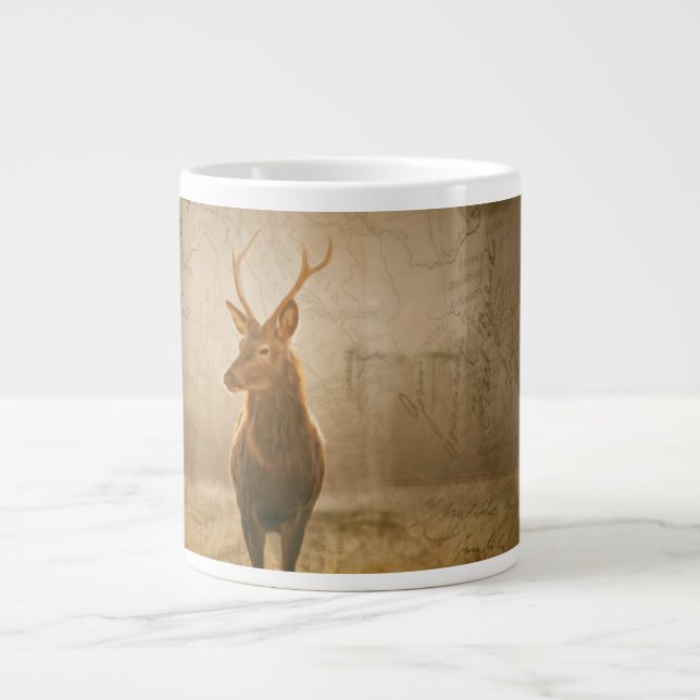 Deer in the forest giant coffee mug (Front)