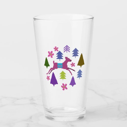 Deer in the Forest Glass Cup