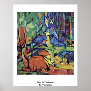 Deer In The Forest (Ii) By Franz Marc Poster