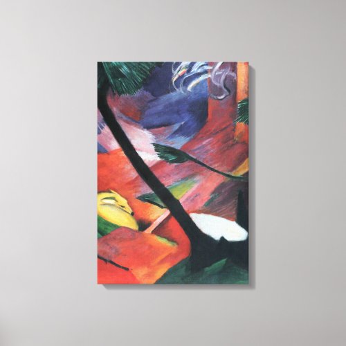 Deer in the Forest II by Franz Marc Reh im Walde Canvas Print