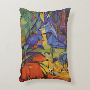 Deer in the Forest II by Franz Marc, Vintage Art Accent Pillow