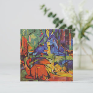 Deer in the Forest II by Franz Marc, Vintage Art Invitation