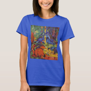 Deer in the Forest II by Franz Marc, Vintage Art T-Shirt