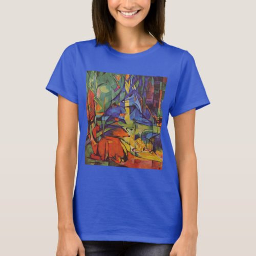 Deer in the Forest II by Franz Marc Vintage Art T_Shirt