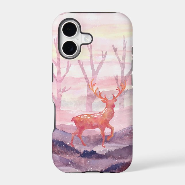 Deer in the forest iphone case (Back)