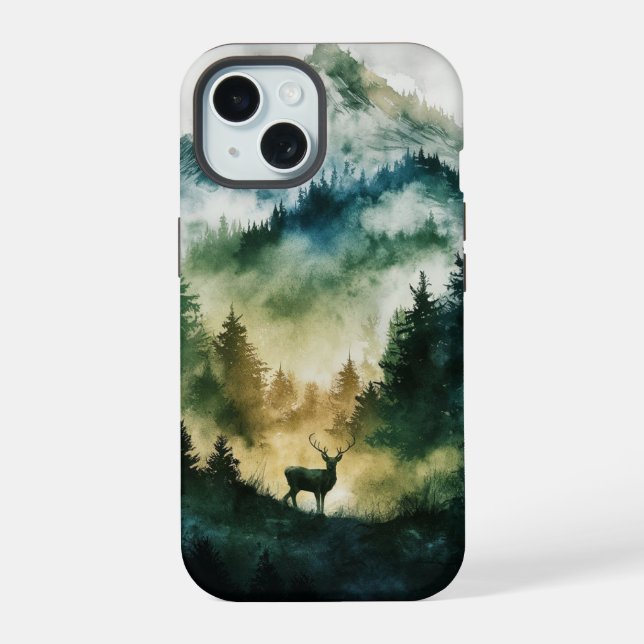 Deer in the forest iphone case (Back)