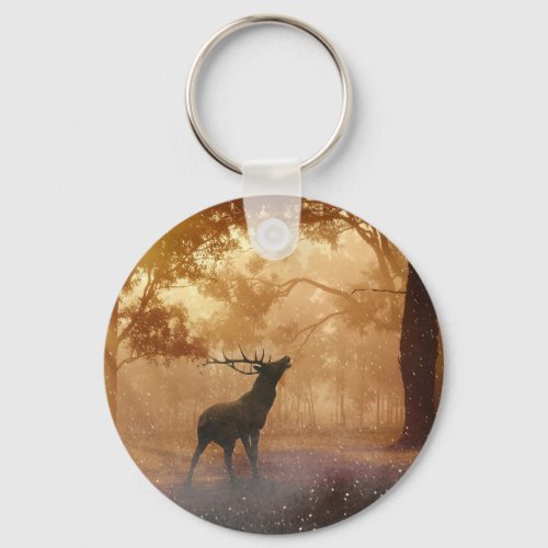 Deer In The Forest Keychain