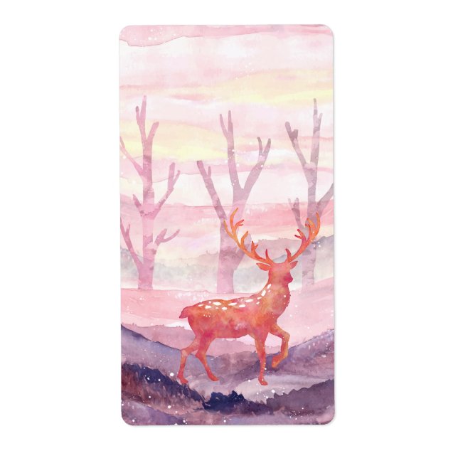 Deer in the forest label (Front)